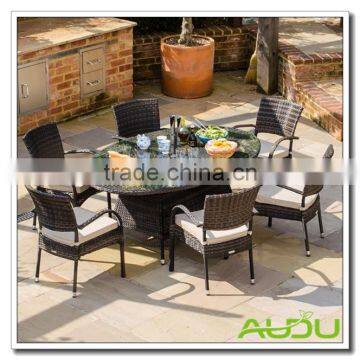 Audu Seaford 6 Seat Oval Set With Brown