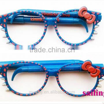 Creative Lovely sun glass style with ball pen for stydent and gift ,Sun Glass Pink Color with Ball Pen 2 in 1