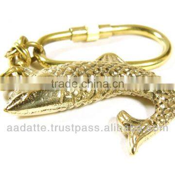 Solid Brass Marine Fish Ocean Life Solid Brass Fish Nautical Key chain
