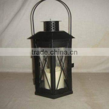 metal iron sheet lantern with LED candle operated by battery