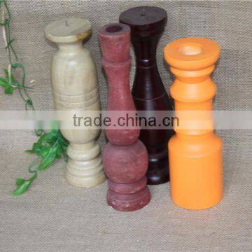 Colorful Decorative Tall Wooden Candle Holders for Weddings photo-3