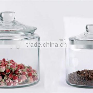 round big glass storage jar with glass lid