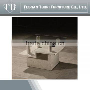 modern marble glass top corner coffee table