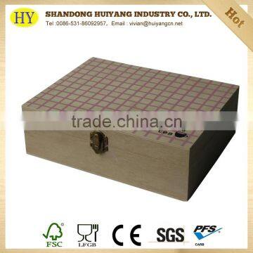 custom paulownia wood tea box with 6 compartments