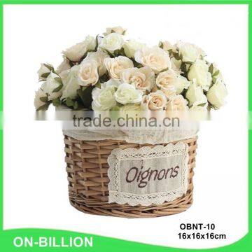 Household cheap decorative handmade flower wicker basket