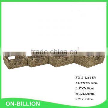 Set 4 Eco Friendly Household Sundries Storage Seagrass Weave Basket for Storage photo-4