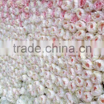 Artificial Silk Ombre Flower Wall With Wood Panel for Wedding Decoration photo-4