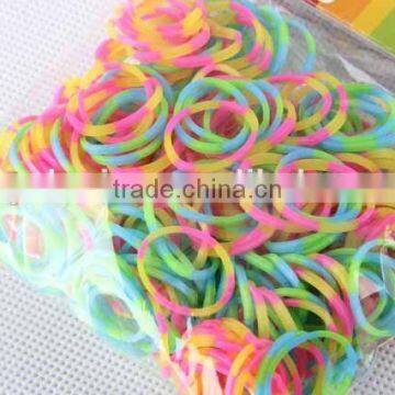300PC Hair Band With 12 Buckles/Double Colors RUBBER BAND photo-2