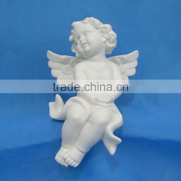 plain white ceramic angel figurine