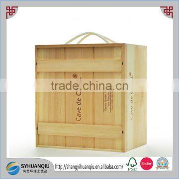 High quality Handmade 6 bottles wooden wine box