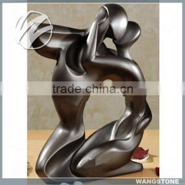 Modern plaza art decoration brass couple sculpture