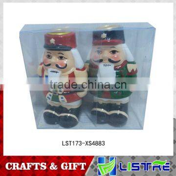 Walnut soldier shaped candel holder for chirstmas gift