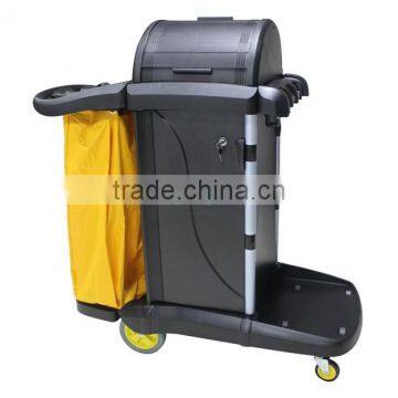 Plastic Janitor Services Cart Trolly with Wheels