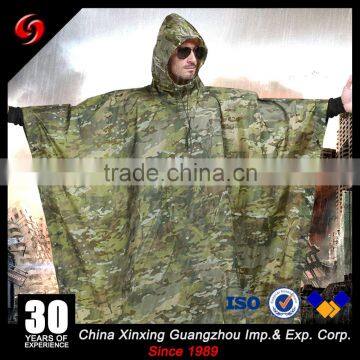Multi Camo Camouflage 240T Polyester Taffeta Ripstop Military Army Poncho photo-3