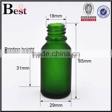 15ml Frosted Glass Bottle Green Colored Essential Oil Frosted Glass Bottle With Silver Aluminum Cap photo-5