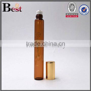 Cosmetic Packaging Fragrance Perfume Essential Oil Long Thin Amber Browm Roll on Bottle 10ml Tube Glass Bottle Roll on Wholesale photo-2