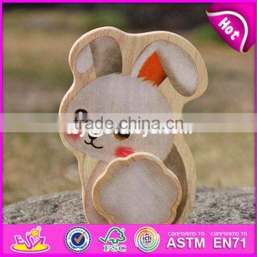 New Design Educational Rabbit Peacock Squirrel Toys Wooden Animal Toys for Toddlers W01B040