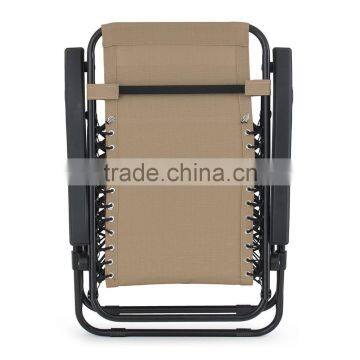 2 Pack Garden Teslin Pool Tan Folding Zero Gravity Lounge Chair photo-5