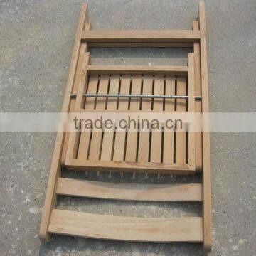 Factory Directly Natural Beech Slat Wooden Elderly Folding Chair photo-2