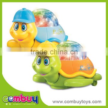 Funny cartoon musical animal turtle toys electric rotating display stand