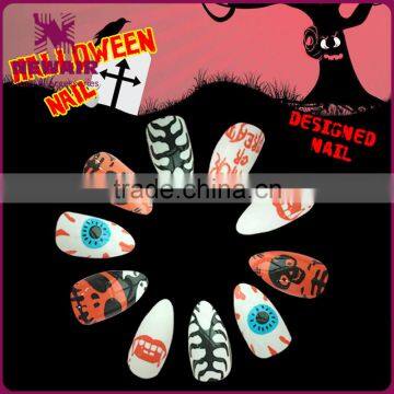 ABS material stellieto Holloween false nails with glue