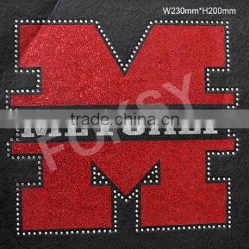 Hot fix Metcalf Glitter rhinestone heat transfer motifs