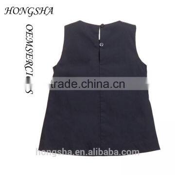 Fashion Baby Girls White & Navy Blue Ruffled Cotton Cutting Blouse Designs HST7741 photo-4