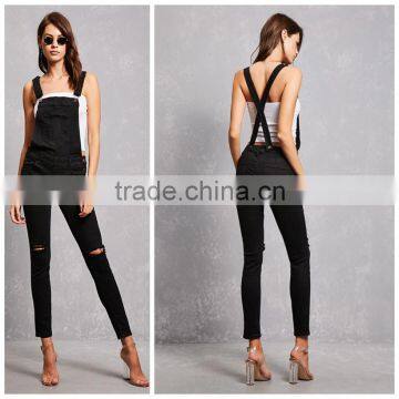 Fashion Distressed Denim overalls for women