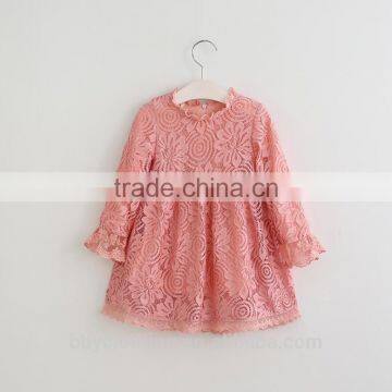 Elegant Flower Girls Dress 2017 Autumn Winter Kids Girl Lace Princess Party Dresses For Girls Wedding Dress Children Clothes photo-3