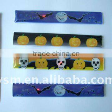 Promotional PVC reflective plastic wrap bracelet magic armband wristband snap band