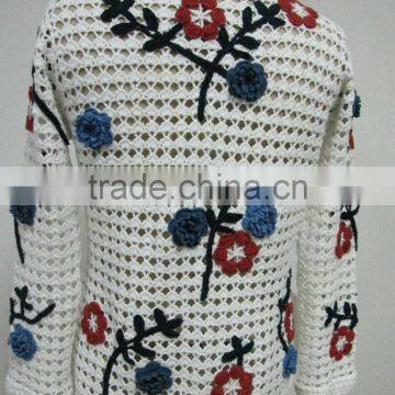 Garment Manufacturer Ladies Long Sleeve Multi Flower Beach Cover Kaftan photo-2