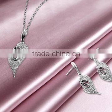 CZ studded Exclusive Silver Plated Pendant Set