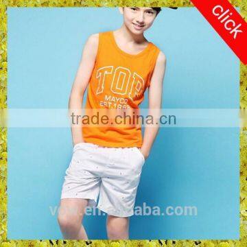 2015 fashion sleeveless shirt for boys,100% cotton t shirt for children,cartoon shirt