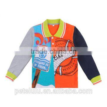 New Fashion Kids Spring Clothing Commonweal Suit Long Sleeve Boy Polo Shirt Top photo-3