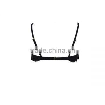 Black Bikini Set With Flouncy Ruffle and Floral Cutouts at Top and Scrunch Bottom photo-4