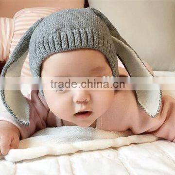 Ins Hot Imitate Animal Knitted Cap Design for Kids Baby Bunny Ears Hats Wholesale photo-2