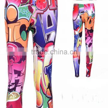 2017 Custom Printed Elastical dry fit gym tights woman leggings