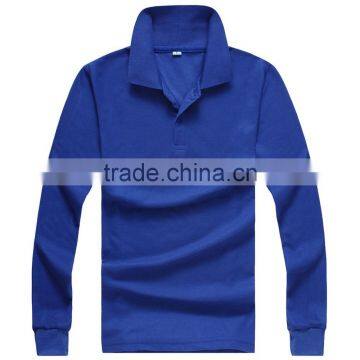 Custom Logo Cheap Wholesale Price Long Sleeve Cotton Blend Polo Shirt