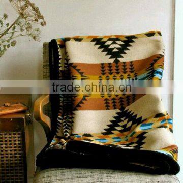Wool Blanket Native American Four Directions Design Classic Multicolor the Bright Smaller Throw Cozy Blanket photo-4