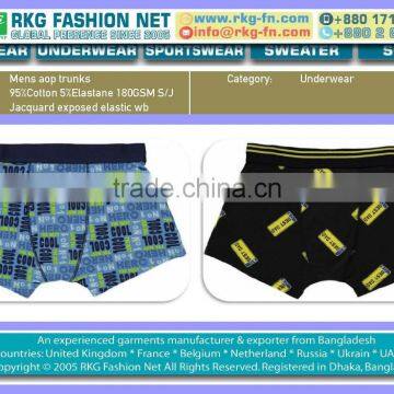 Men all over printed jacquard elastic boxer briefs