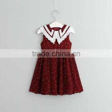 Summer Polka Dots Doll Collar Baby Girls Dress Frocks Designs photo-3