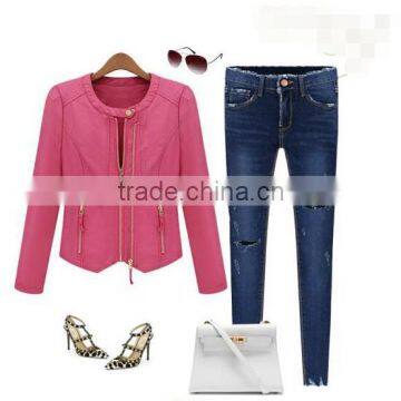 Pink Color!women Wear Leather Fashion Jacket photo-6