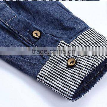 Discount Cotton Men Jeans Shirt Men Casual Shirt Slim Fit Long-Sleeves Denim Clothing photo-3