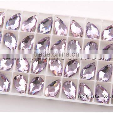 Violet Teardrop Flat Back Rhinestones Sew on Stones photo-4