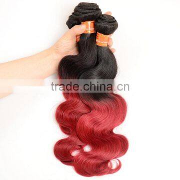 Ombre Hair1b/burgandy Body Wave Brazilian Hair Weaves