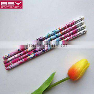 12 pcs shrink film pencils with eraser in oppbag.