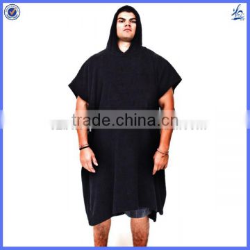 Large size adult hooded surf poncho beach towel for man