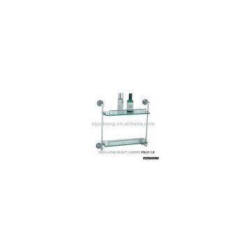 bathroom accessories,glass shelf,glass rack,bathroom fitting,glass bathroom shelf, single glass shelf,double glass shelf