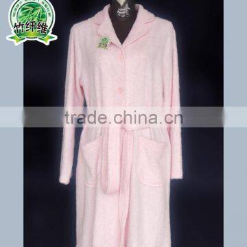 Bamboo fiber women bathrobe