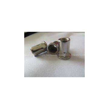 Stainless steel flat head half hexagon rivet nut